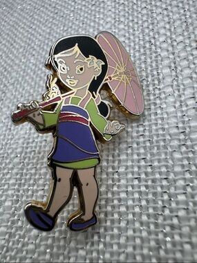 Disney Mulan Toddler Pin With Parasol Umbrella Pin Trading  1 1/4"